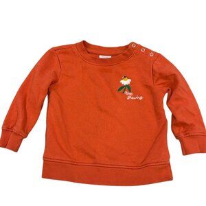 Hanna Andersson Toddler Girls Organic Cotton Sweatshirt Keep Growing 2T Orange S